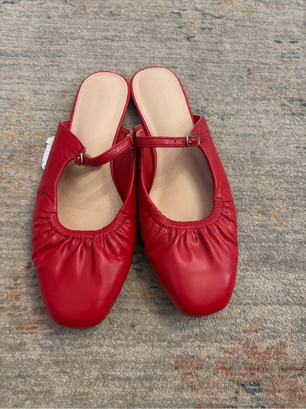 Amazon Red Mary Jane Mule Flats with Elasticized Toe